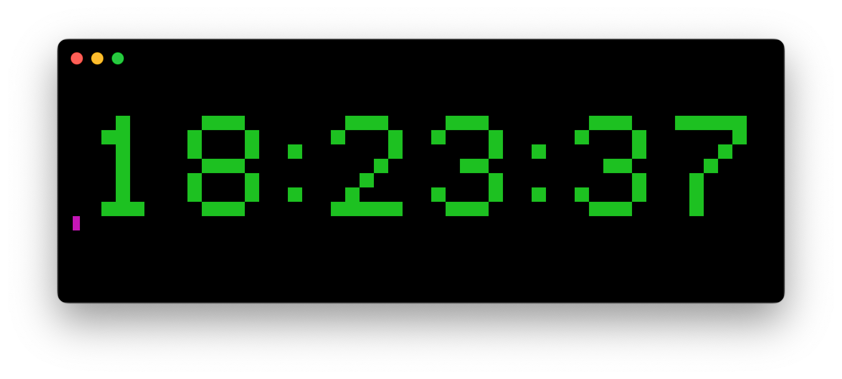 Terminal Clock Example Visualization